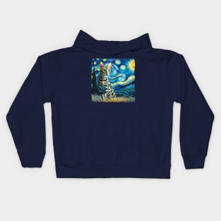 Ocicats Starry Night Inspired - Artistic Cat Kids Hoodie